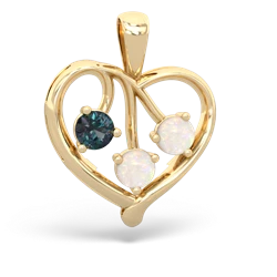 Alexandrite Glowing Heart 14K Yellow Gold pendant P2233