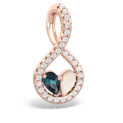 Alexandrite Pave Twist 'One Heart' 14K Rose Gold pendant P5360