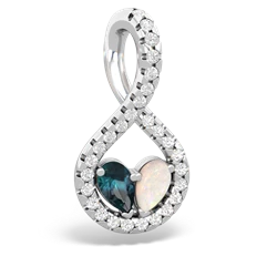 Alexandrite Pave Twist 'One Heart' 14K White Gold pendant P5360