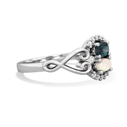 Alexandrite Love Nest 14K White Gold ring R5860