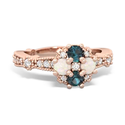 Alexandrite Sparkling Tiara Cluster 14K Rose Gold ring R26293RD