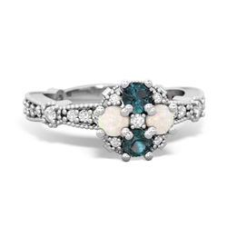 Alexandrite Sparkling Tiara Cluster 14K White Gold ring R26293RD