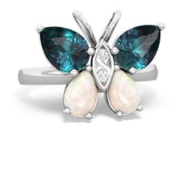 Alexandrite Butterfly 14K White Gold ring R2215