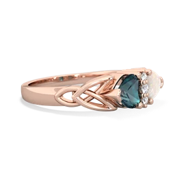 Alexandrite Celtic Knot Double Heart 14K Rose Gold ring R5040