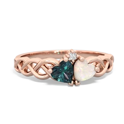 Alexandrite Heart To Heart Braid 14K Rose Gold ring R5870