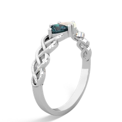 Alexandrite Heart To Heart Braid 14K White Gold ring R5870