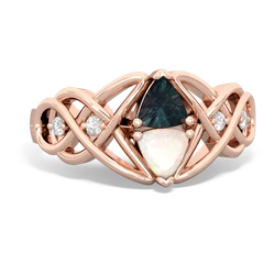 Alexandrite Keepsake Celtic Knot 14K Rose Gold ring R5300