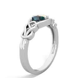 Alexandrite Celtic Love Knot 14K White Gold ring R5420