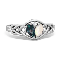 Alexandrite Celtic Love Knot 14K White Gold ring R5420