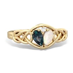 Alexandrite Celtic Love Knot 14K Yellow Gold ring R5420