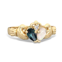 Alexandrite 'Our Heart' Claddagh 14K Yellow Gold ring R2388