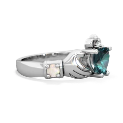 Alexandrite Claddagh Keepsake 14K White Gold ring R5245