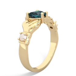 Alexandrite Claddagh Keepsake 14K Yellow Gold ring R5245