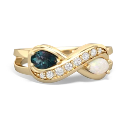 Alexandrite Diamond Infinity 14K Yellow Gold ring R5390