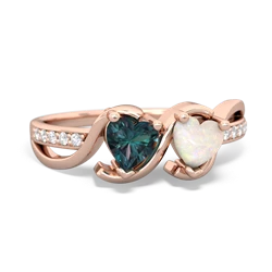 Alexandrite Side By Side 14K Rose Gold ring R3090