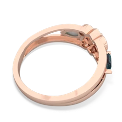 Alexandrite Hearts Intertwined 14K Rose Gold ring R5880