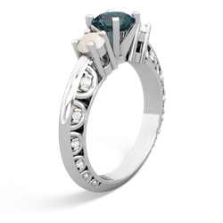 Alexandrite Art Deco Eternal Embrace Engagement 14K White Gold ring C2003