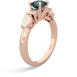 Alexandrite 6Mm Round Eternal Embrace Engagement 14K Rose Gold ring R2005