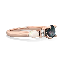 Alexandrite 6Mm Round Eternal Embrace Engagement 14K Rose Gold ring R2005