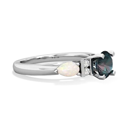 Alexandrite 6Mm Round Eternal Embrace Engagement 14K White Gold ring R2005