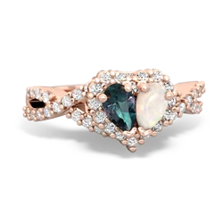 Alexandrite Diamond Twist 'One Heart' 14K Rose Gold ring R2640HRT