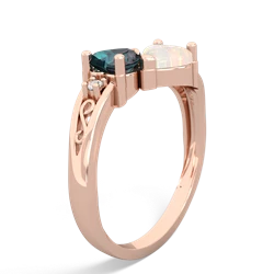 Alexandrite Snuggling Hearts 14K Rose Gold ring R2178