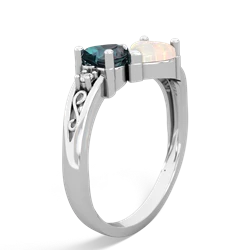 Alexandrite Snuggling Hearts 14K White Gold ring R2178