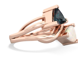 Alexandrite Split Band Swirl 14K Rose Gold ring R2341