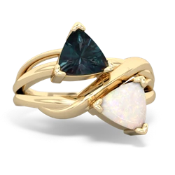 Alexandrite Split Band Swirl 14K Yellow Gold ring R2341