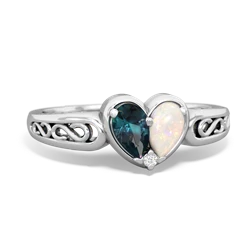 Alexandrite Filligree 'One Heart' 14K White Gold ring R5070