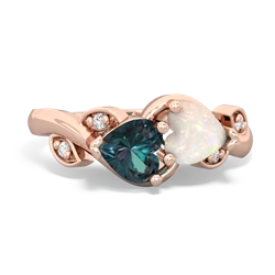 Alexandrite Floral Elegance 14K Rose Gold ring R5790