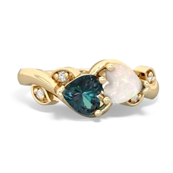 Alexandrite Floral Elegance 14K Yellow Gold ring R5790