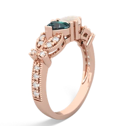 Alexandrite Diamond Butterflies 14K Rose Gold ring R5601