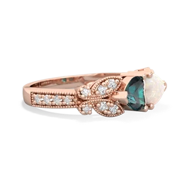 Alexandrite Diamond Butterflies 14K Rose Gold ring R5601