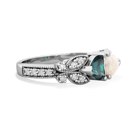 Alexandrite Diamond Butterflies 14K White Gold ring R5601