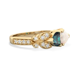 Alexandrite Diamond Butterflies 14K Yellow Gold ring R5601