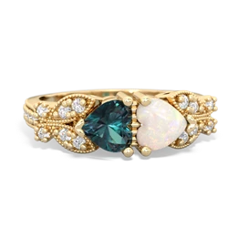 Alexandrite Diamond Butterflies 14K Yellow Gold ring R5601