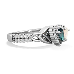 Alexandrite Celtic Knot Two Hearts As One 14K White Gold ring R2644HRT