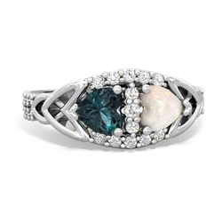 Alexandrite Sparkling Celtic Knot 14K White Gold ring R2645