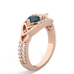 Alexandrite Sparkling Celtic Knot 14K Rose Gold ring R2645