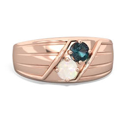 Alexandrite Men's Streamline 14K Rose Gold ring R0460