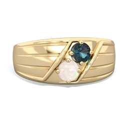 Alexandrite Men's Streamline 14K Yellow Gold ring R0460