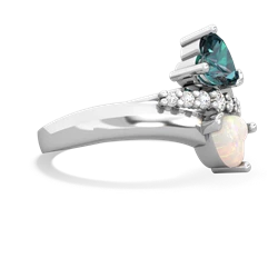 Alexandrite Heart To Heart 14K White Gold ring R2064