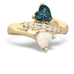 Alexandrite Heart To Heart 14K Yellow Gold ring R2064