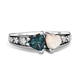 Alexandrite Heart To Heart 14K White Gold ring R3342