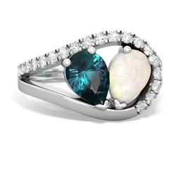 Alexandrite Nestled Heart Keepsake 14K White Gold ring R5650