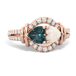 Alexandrite Art-Deco Keepsake 14K Rose Gold ring R5630