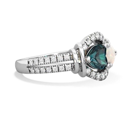 Alexandrite Art-Deco Keepsake 14K White Gold ring R5630