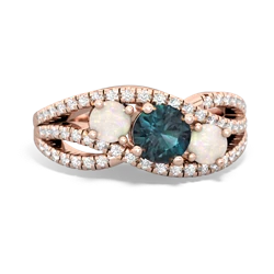 Alexandrite Three Stone Aurora 14K Rose Gold ring R3080