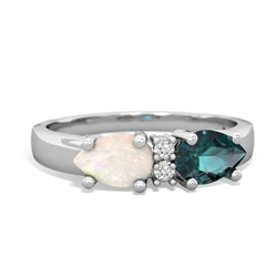 Alexandrite Pear Bowtie 14K White Gold ring R0865